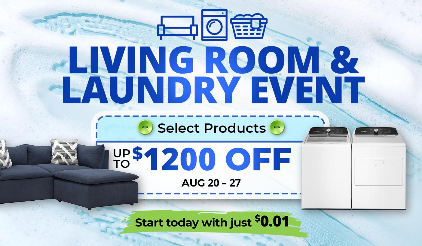 Save big on select living room and laundry products. Product exclusions and other restrictions apply.