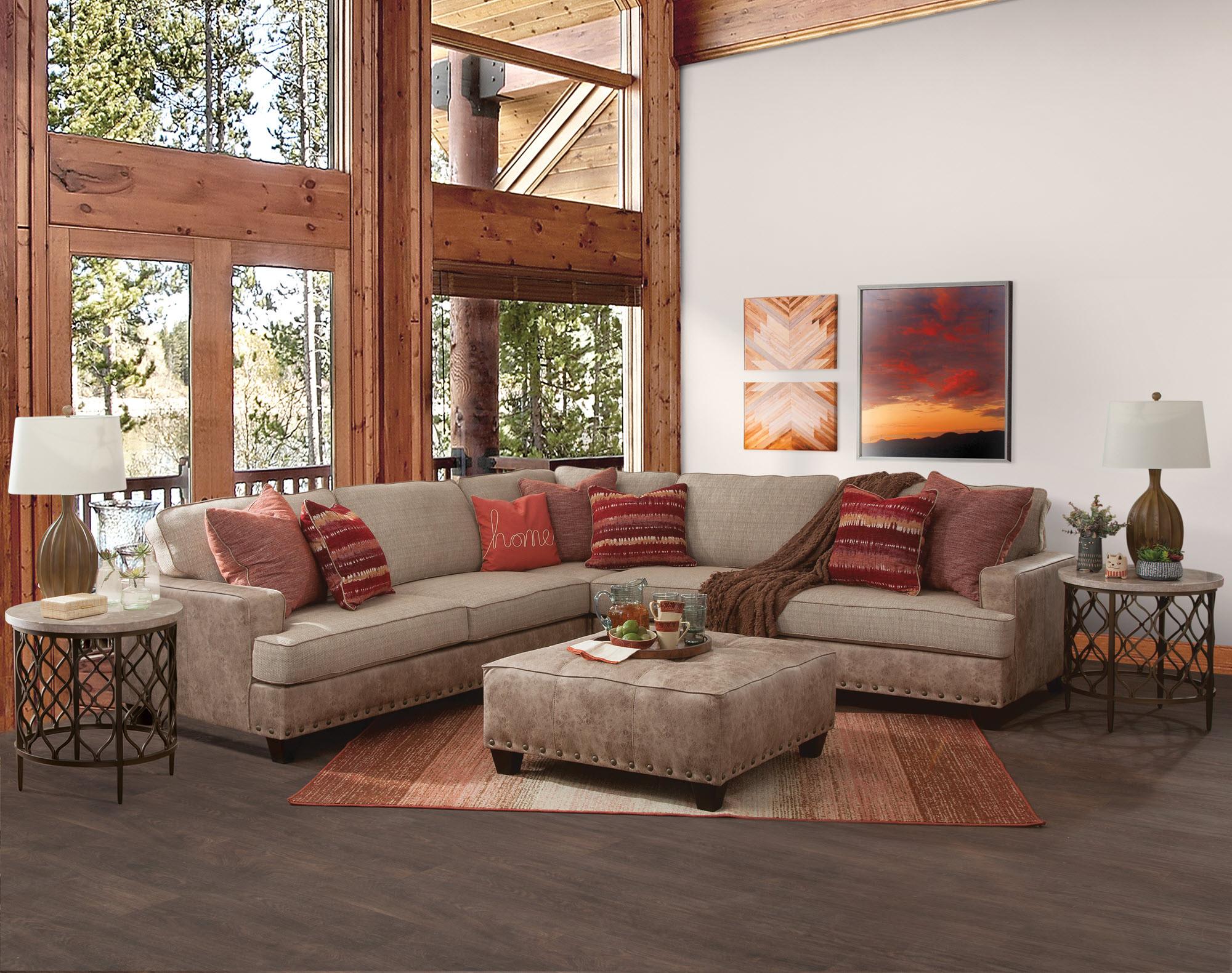 Rent to Own Woodhaven Mateo 3 - Piece Sectional & Ottoman at