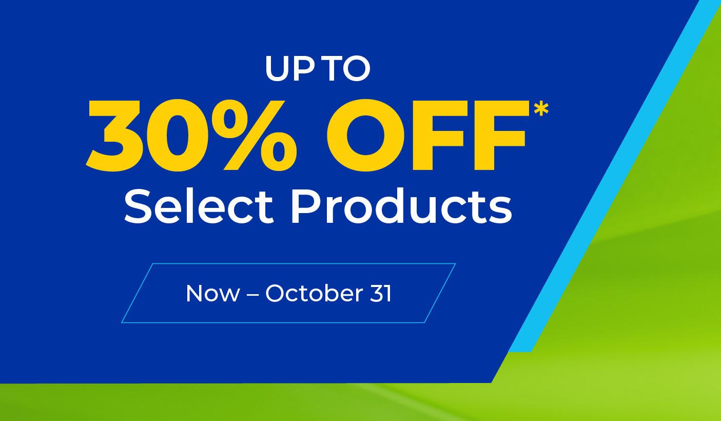 Limited time savings on select products 