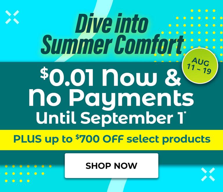 $0.01 now and now payments until September 1 at Aaron's.