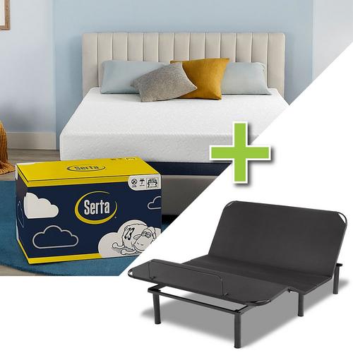 Sheep Dreams 12" Twin XL Tight Top Medium Memory Foam Mattress with Adjustable Base