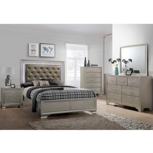 King Lyssa Bed w/Chest, Dresser, Mirror, Nightstand